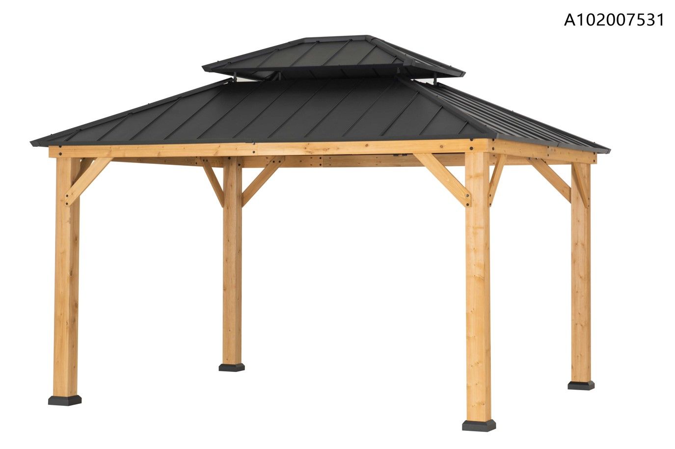 Crownhill 11 Ft X 13 Ft Hardtop Gazebo With Wood Posts crownhill-11-ft-x-13-ft-hardtop-gazebo-with-wood-posts