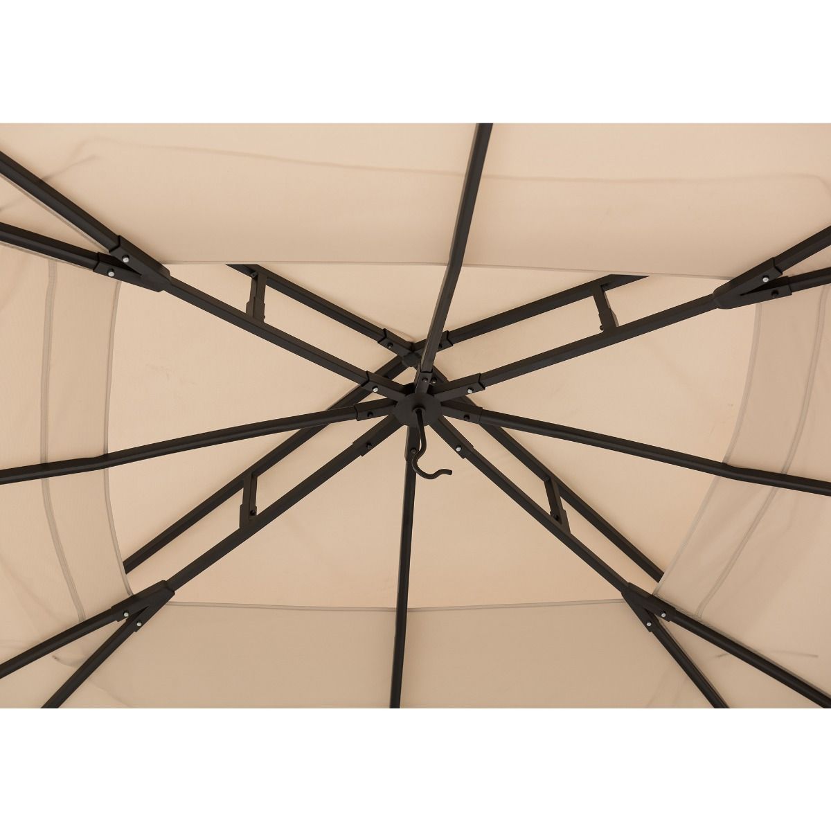 Sunjoy 11 ft. x 13 ft. Octagon Gazebo with Beige Canopy and Netting and