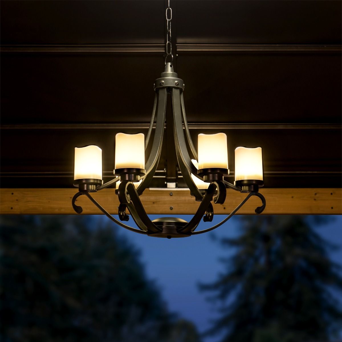 Gazebo chandelier hotsell with remote