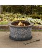 Sunjoy 32 in. Brown and Gray Stone Wood-Burning Fire Pit