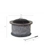 Sunjoy 32 in. Brown and Gray Stone Wood-Burning Fire Pit