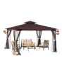 Regency Gazebo LDX withDark maroon canopy