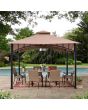 Sunjoy Outdoor Patio 11x11 Beige 2-Tier Steel Backyard Soft Top Gazebo