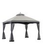 10x12 Domed Soft Top Gazebo(Double guide,Light Grey)