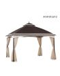 10X12 Domed Soft Top Gazebo(Double Guide,Dark Brown)