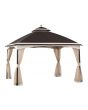 10x12 Domed Soft Top Gazebo(Double guide,Dark Brown)
