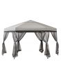 11x11 Folding GazeboLight Grey,with Netting)