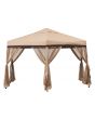 11x11 Folding Gazebo(Golden,with Netting)