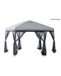 11x11 Folding Gazebo(Grey,W/ Netting)