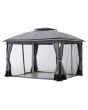 13x11 Phillip V.2 Gazebo(W/ Curtain&Netting, Led Light)