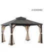11x13 Hard Top Gazebo(sand black W/ brown flecks,W/ Netting)