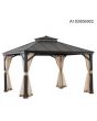 11x13 Hard Top Gazebo(sand black W/ brown flecks,W/ Netting)