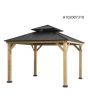 11x11 Archwood V.6C two-tiered Hard Top Gazebo(Black)