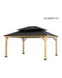 13X15 Archwood V.6C Two-Tiered Hard Top Gazebo(Black)