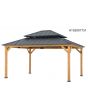 13x15 Archwood V.6C two-tiered Hard Top Gazebo with Curtain&Netting