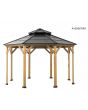 13X13 Archwood V.6E Octagonal Gazebo(Black Roof W/ Wood Post)