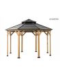 13x13 Archwood V.6E Octagonal Gazebo(Black Roof W/ Wood Post)