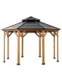 12x12 Archwood V.6E Octagonal Gazebo(Black Roof with Wood Post)