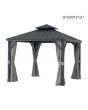 10x10 Adland v.8A Hard Top Gazebo(W/Netting&Curtain,AL Beam,4IN Post)