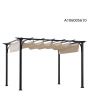 9.5x11.5 RetracTable Shade Pergola (Top beam Whole,Beige)