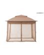 11x11 Portia PorTable Gazebo( Khaki,W/ Netting & Brown Carry Bag)