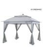 11x11Pop Up Portable Steel Gazebo with Solar LED Lighting