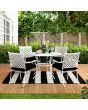 Sunjoy 5-Piece Patio Dining Set White Steel Outdoor Dining Sets with Seat Cushions and Umbrella Hole