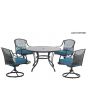Sunjoy Round 5pc Dining Set-Swivel Chairs