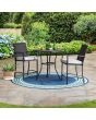 Sunjoy 3-pc. Bistro Set with Beige Ceramic Tile Top Table and Cushions