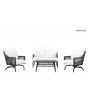 Bayhurst 4 Piece Black Wicker Outdoor Patio Conversation Seating Set
