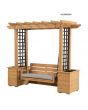 SummerCove Eastland Pergola Arbor 3-Seat Swing with Planters