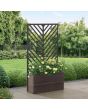 Sunjoy 44 in. Black Steel Outdoor Privacy Screen Raised Garden Planter Bed with Trellis
