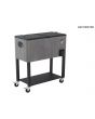 80qt Gray Woodgrain Cooler with Black Frame