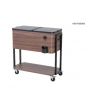 80qt Brown Woodgrain Cooler with Black Frame