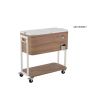 80qt Light Brown Woodgrain Cooler with White Frame
