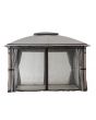 SummerCove Gray 10 ft. x 13 ft. 2-tier Gazebo with LED Lighting and Bluetooth Sound and Curtains