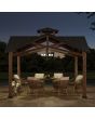 SummerCove Black 12.5 ft. x 12.5 ft. Cedar Framed Gazebo with 2-tier Steel Roof