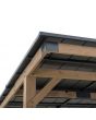 SummerCove 10 ft. x 11 ft. Cedar Wood Frame Hot Tub Gazebo with Steel Hardtop Roof and Bar Shelf, Matte Black