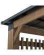 SummerCove 10 ft. x 11 ft. Cedar Wood Frame Hot Tub Gazebo with Steel Hardtop Roof and Bar Shelf, Matte Black