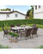 SummerCove 7-pc. Brown Wicker Dining Set with Umbrella Hole