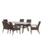 SummerCove 7-pc. Brown Wicker Dining Set with Umbrella Hole