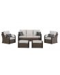 SummerCove 6-pc. Brown Wicker Outdoor Deep Seating Set with 2 Ottomans