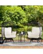 Sunjoy Black Wicker Swivel Egg Cuddle Chair with Legs and Cushion