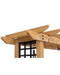 SummerCove Cedar Wood Pergola Arbor 3-Seat Swing Chair with Planters and Bench Cushion