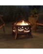 Sunjoy 30 in. Jack-o-lantern Round Wood Burning Firepit