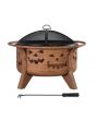 Sunjoy 30 in. Jack-o-lantern Round Wood Burning Firepit