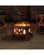 Sunjoy 30 in. Tree Motif Round Wood Burning Firepit