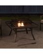 Sunjoy Square Firepit with Adjustable cooktop Grill