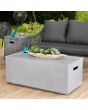 AmberCove Modern 42 in. Rectangular Gray Concrete Propane Powered Fire Pit Table with Lava Rocks and Protective Cover