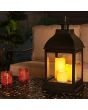Sunjoy 10 in. Classic Black Battery Operated Decorative Outdoor Lanterns